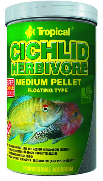 TROPICAL- Cichlid Herbivore M Pellet 500ml