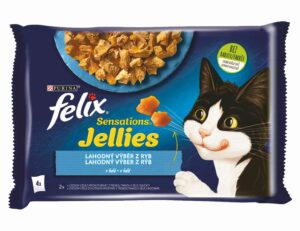 FELIX Sensations Jellies 4x85g losos/treska v och.želé