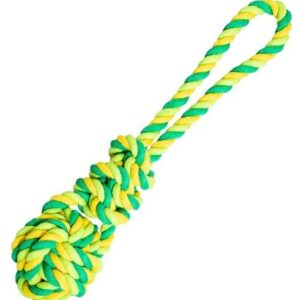 HIP HOP DOG HHD pretahovadlo bavlnená lopta s uzlom 23cm/ 90g limetková