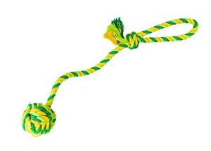 HIP HOP DOG HHD vrhacie lanko s bavlnenou loptickou 41cm/ 85g limetková