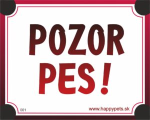 HP product for Happy Pets Tabulka POZOR PES