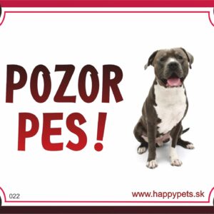HP product for Happy Pets Tabulka POZOR PES  - amer. pitbull