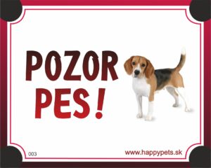 HP product for Happy Pets Tabulka POZOR PES  - beagle
