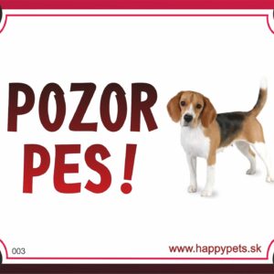 HP product for Happy Pets Tabulka POZOR PES  - beagle