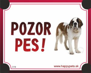 HP product for Happy Pets Tabulka POZOR PES  - bernardin