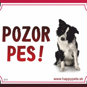 HP product for Happy Pets Tabulka POZOR PES  - border kolia
