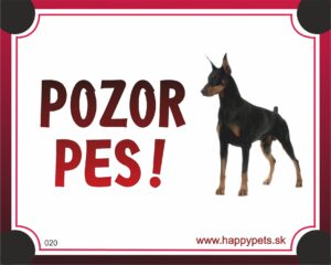 HP product for Happy Pets Tabulka POZOR PES  - doberman