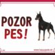 HP product for Happy Pets Tabulka POZOR PES  - doberman