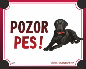 HP product for Happy Pets Tabulka POZOR PES  - labrador cierny