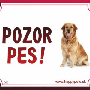 HP product for Happy Pets Tabulka POZOR PES  - zlaty retriever