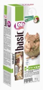 LOLOPETS LO Cincila tycinka 2ks - kokos + ruža