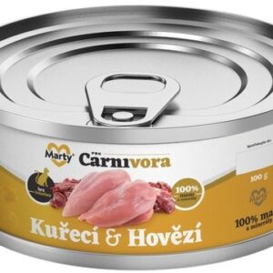 MARTY ProCarnivora xxx Konzerva MARTY ProCarnivora cats kuracie s hovädzím 100g