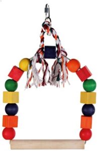 Trixie Arch swing with colourful blocks