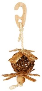 Trixie Wicker ball on a rope with nesting material