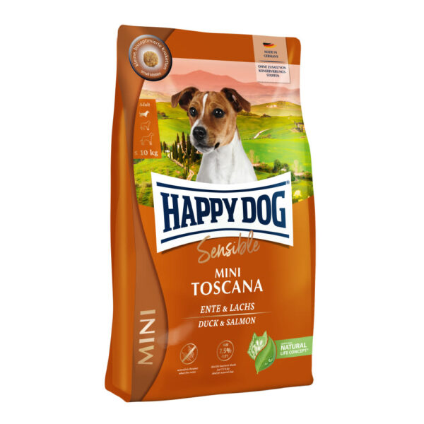 Akcie, Krmivo - granule pre psov, Pre citlivých psov - sensitiv, Psy - Happy Dog Mini Toscana 4 kg