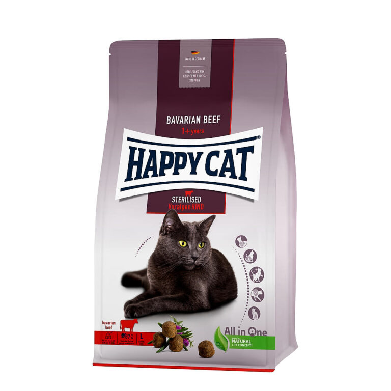 Krmivo - Happy Cat Sterilised Voralpen-Rind / Hovězí 4 kg