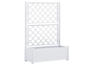 Novinky - Kvetináč, vyvýšený záhon STEFANPLAST ITALIA 100 biela, s mriežkou