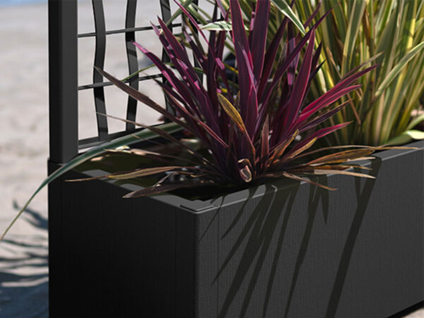 Kvetináč, vyvýšený záhon STEFANPLAST ETHICA 80 tmavo šedá, s mriežkou – Obrázok 4