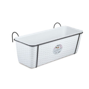 Závesný kvetináč na balkón STEFANPLAST NATURAL 50 biela