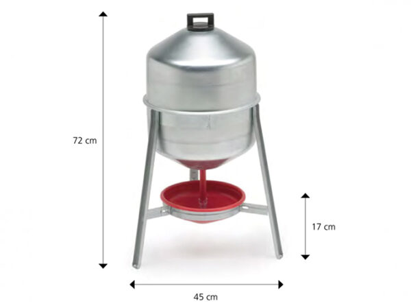 Barelová napájačka pre hydinu pozinkovaná CF 005.00 GIOVE - 30l – Obrázok 3