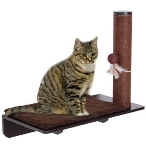 PawHut Katzenliege mit Kratzbaum  Komfortables Katzenregal