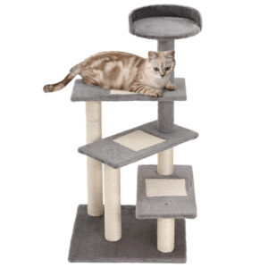 PawHut Kletterbaum für Katzen  Spiel- & Kratzbaum mit Treppe