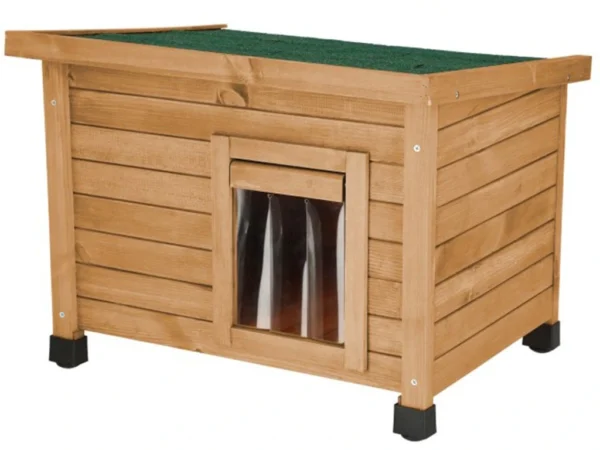 Drevená búda pre mačky KERBL 81564 RUSTICA, 57x45x43 cm, hnedá
