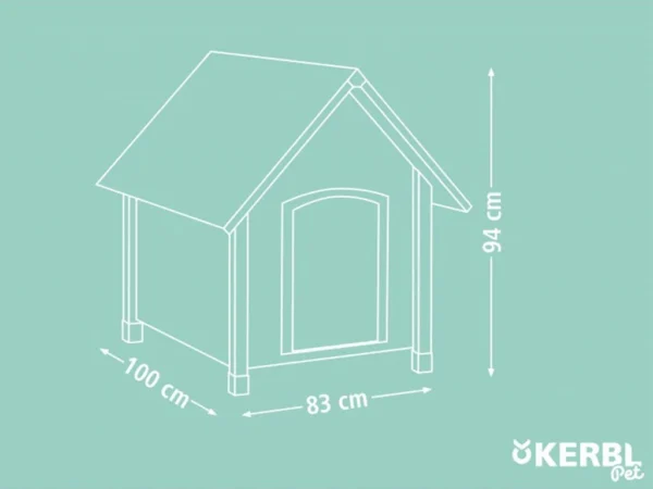 Búda pre psa zateplená KERBL 81349 4-SEASONS, 100x83x94 cm – Obrázok 3