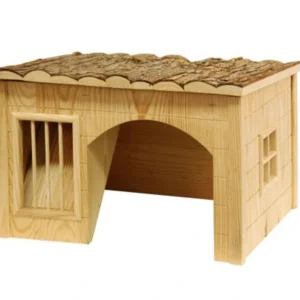 Domček pre králiky s jasľami na seno KERBL 82759, 42x34,5x27 cm