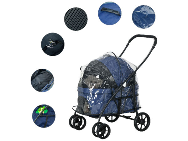 Kočík pre psov 2v1 PAWHUT D00-190V01DB, tmavo modrý – Obrázok 3