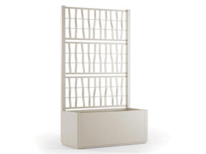 Novinky - Kvetináč, vyvýšený záhon STEFANPLAST ETHICA 80 krémovo biela, s mriežkou