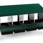 Znáškové hniezdo pre sliepky so zberným košíkom na vajcia GAUN 10107 štvormiestne na nožičkách