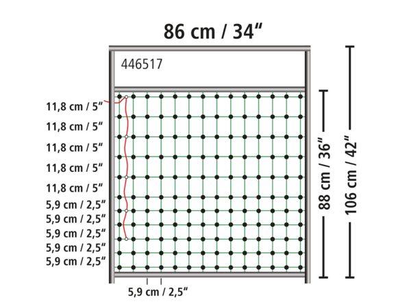 Brána k sieťam pre elektrické ohradníky KERBL 446517, 106 cm – Obrázok 3