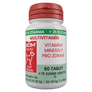 Mačky, Psy, Vitamíny a doplnky výživy pre psa, Vitamíny a liečivá pre mačky - Giom S Multivitamín 60 tbl. +25% zadarmo