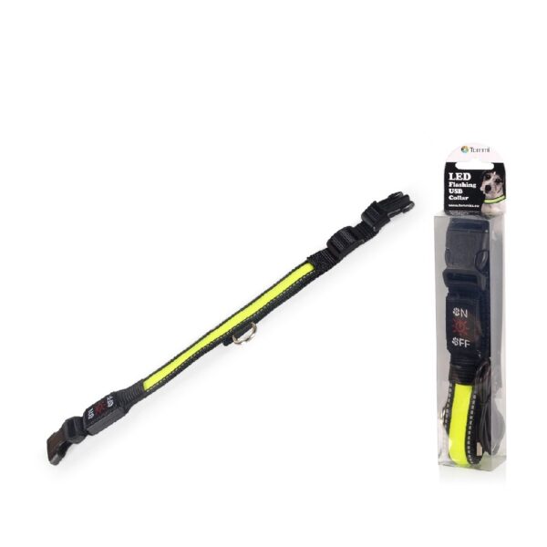 LED obojok dobíjací USB/vel.M 40-50cm/ zelený – Obrázok 3