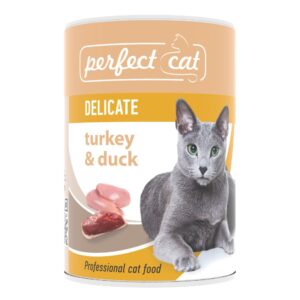 Konzervy a paštéty, Krmivo - konzervy a vlhká strava pre mačky, Mačky - Perfect Cat Turkey & Duck (DELICATE) 400g