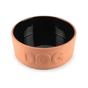 Keramické misky, Misky a zásobníky na krmivo pre psy, Psy - Hlinená miska DOG, vnútorná čierna glazúra 20,5cm