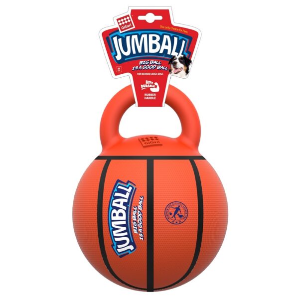 GiGwi Jumball Basketball míč s rukojetí oranžový