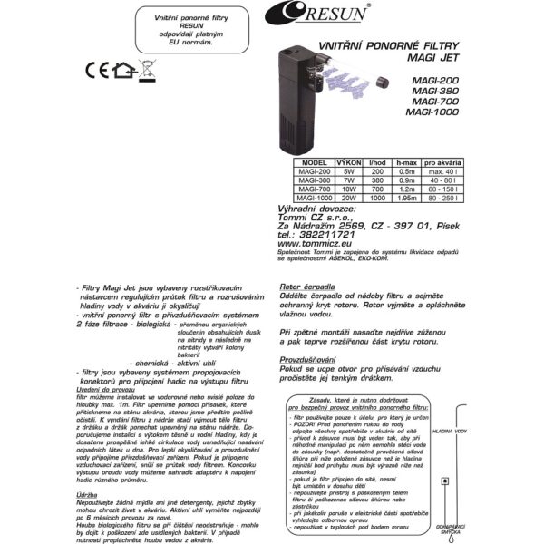Vnútorný filter Magi Jet 200 – Obrázok 2