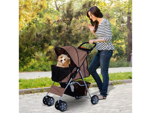 Kočík pre psov PAWHUT D00-058CF, kávovo hnedý – Obrázok 4