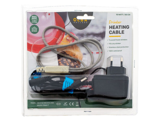 Vyhrievací vykurovací kábel OLBA DBVK10 24V / 10W s adaptérom, nerezové opletenie – Obrázok 4