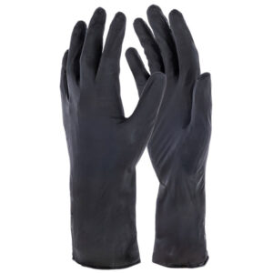 Jednorazové nitrilové rukavice KERBL 15323 NITRILE LONG BLACK